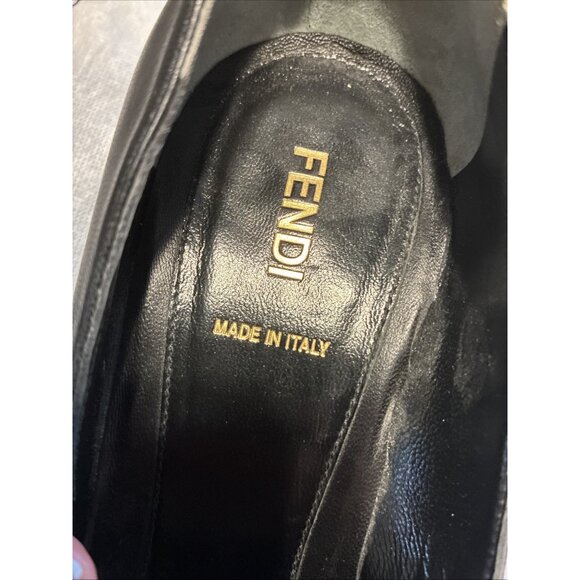 Fendi Authentic Solid Black Leather High Heel Pumps 9 - Picture 7 of 9